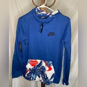 Blue Nike hooded sweatshirt